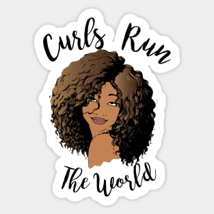 Curls Run The World Sticker